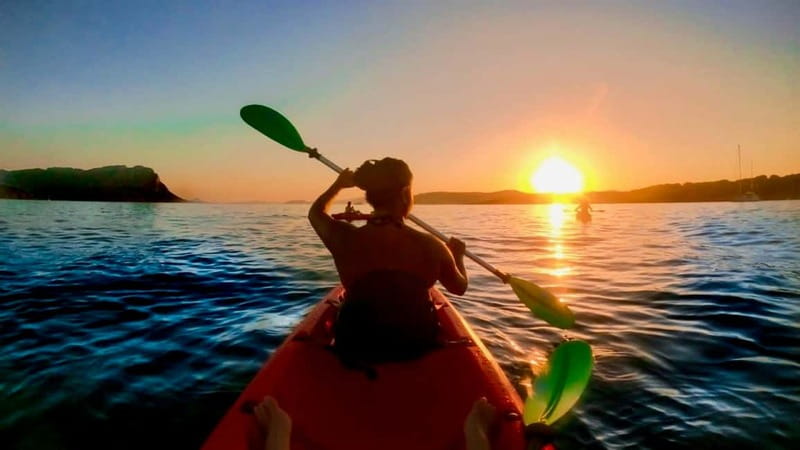 Sunset Kayak Tour + Snorkeling and Local Aperitif - The paddling route: from Capo Coda Cavallo stretches to a Proratora-side stop
