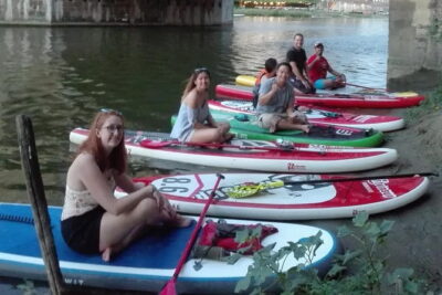 SUP at Ponte Vecchio with a Floating Drink - Florence Paddleboarding - Palazzo Corsini and the river landmarks you pass from the water