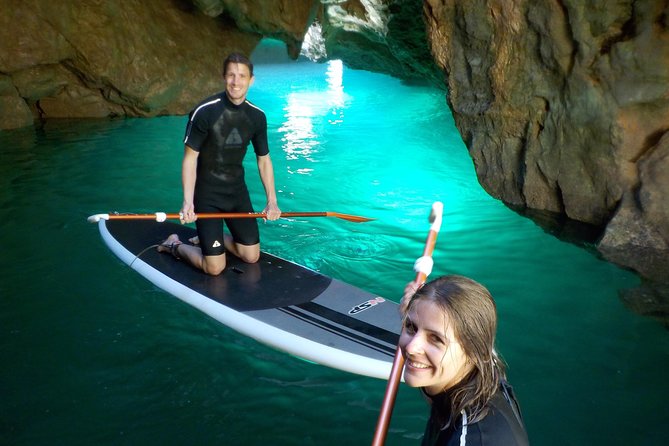 SUP Tour in Algarve Ingrina Caves w/ Snorkeling & Photos Included - The 10-minute land lesson and gear handoff (so you’re not guessing)