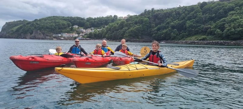 Torquay: Guided Wildlife, Bushcraft, Sea Cave Kayak Safari - Entering the English Riviera by kayak from Oddicombe