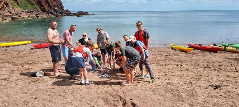 Torquay: Guided Wildlife, Bushcraft, Sea Cave Kayak Safari - Beach fire marshmallows and a wild swim stop