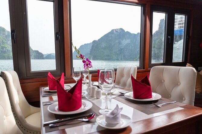 Unique Halong Private Day Cruise - Fishing Village, Kayak - Lunch, water, and the small things that keep the day comfortable