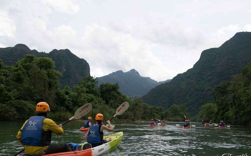 Vang Vieng: Tham Nangfar and Tham Nam Day Tour with Kayaking - Walking through and then switching caves to Tham Nangfar (Angel Cave)