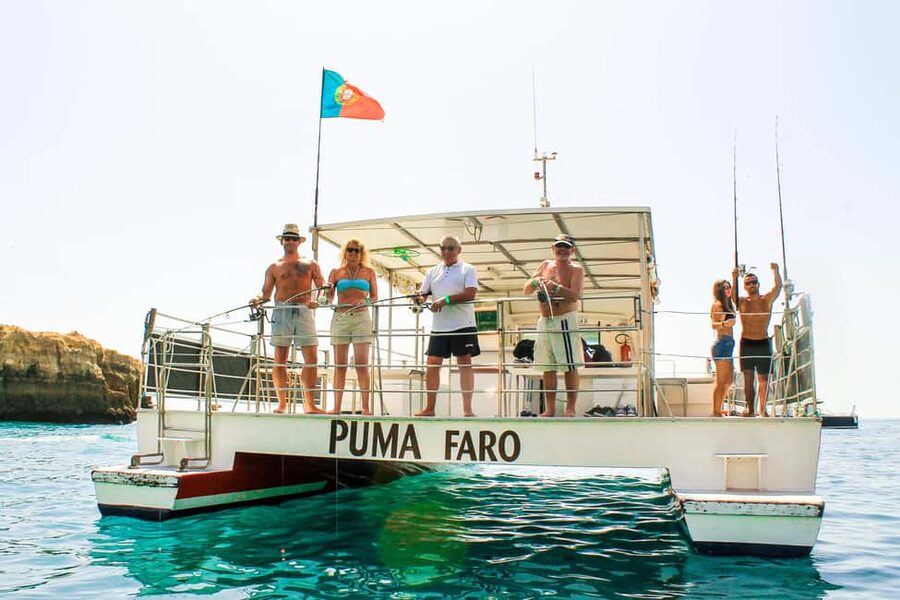Vilamoura: Benagil Cave Boat Trip with Beach BBQ and Kayak - The catamaran cruise: 2 hours of big views and good pace