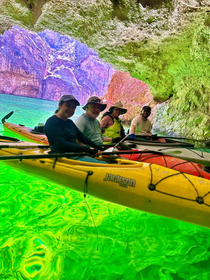 Willow Beach: 5 Coves & 2 Caves Emerald Cave Kayaking Tour - Kayaking the Colorado River canyon: what the ride actually feels like