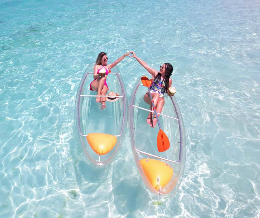 Zanzibar: Transparent Kayak and Drone (with Pickup Included) - Pickup From Nungwi or Kendwa, Plus Car or Quad ATV